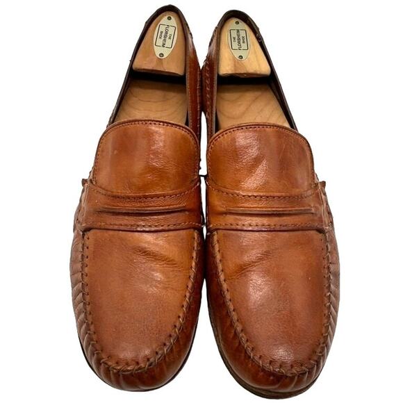 Cole Haan Mens Brown Leather Penny Loafers Moccasins 10.5 Preppy Driver Vtg - Picture 1 of 14